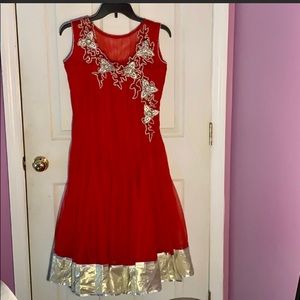 Red Anarkali Dress